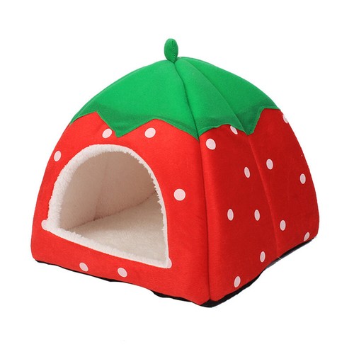 Red Guinea Pig Small Animal Bed Snuggle Pouch Cuddle Sack Strawberry Sleep Bag - Photo 2/4