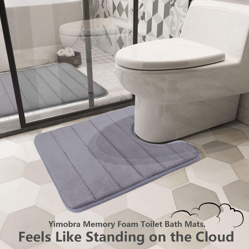 Memory Foam Toilet Bath Mat U-Shaped, Commode Contour Rug, Soft and Comfortable, - Picture 7 of 12
