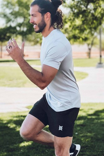Men's Workout T Shirts Short Sleeve Crew Neck Gym Tee Bodybuilding Muscle Shirts - Picture 25 of 32