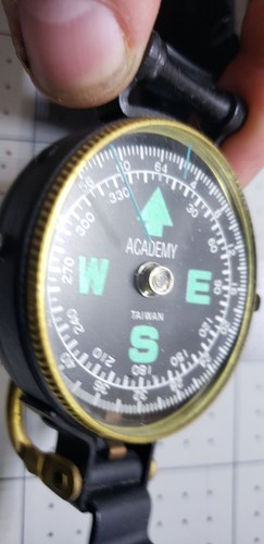 ENGINEER Academy Lensatic Compass Black Brass Folding Hiking Camping MCM - Picture 13 of 19
