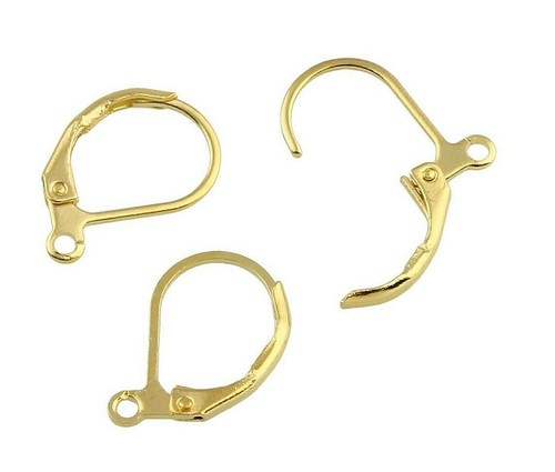 Ohrstecker Silber/Gold Ohrringe 15mm Klapp Brisuren Ohrhänger Ohrhaken Wahlen - Bild 2 von 5