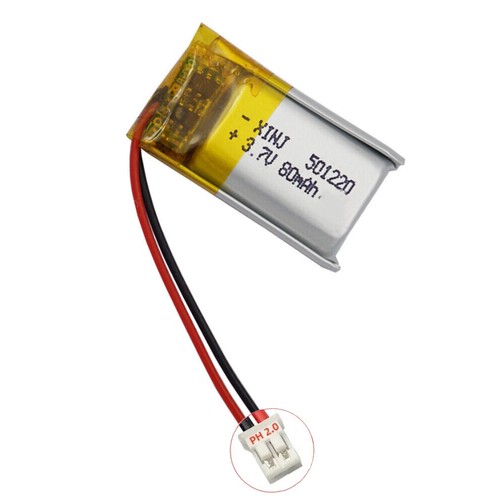 3.7V 80mAh Rechargeable Replacement Battery 501220 For Bluetooth Headset PH2.0 - Bild 4 von 7