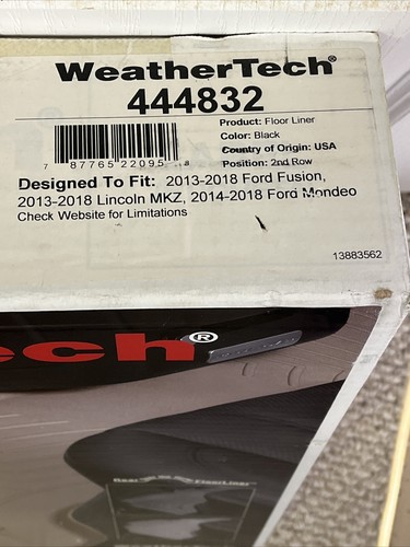 444832 WeatherTech FloorLiners for 2013-2020 Ford Fusion/Lincoln MKZ 2nd Row - Picture 2 of 12