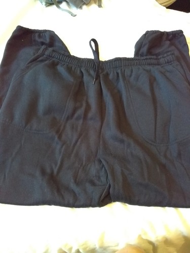 Hill Men 2XL Sleepwear 88% Polyester 12% Cotton Black Elastic Waist Three Pocket
