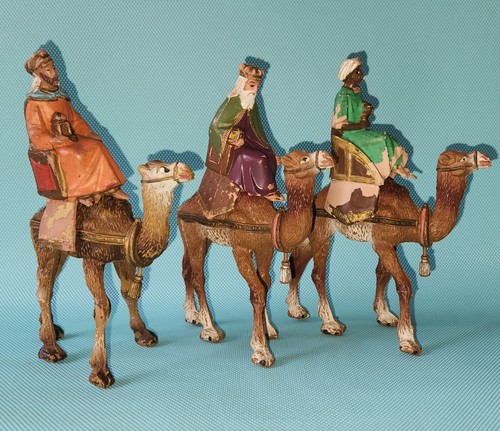 3 ORIENT KINGS REAMSA Jecsan Comansi Bethlehem Belen Nativity VINTAGE Reyes Mago - Picture 5 of 9