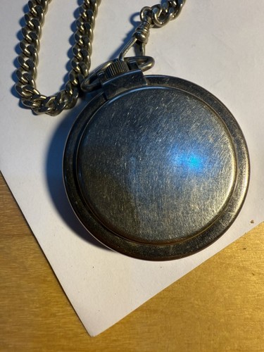 SWISS ARMY POCKET Watch Classic Design Works But Needs Battery Used With Chain - Picture 4 of 7