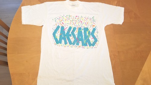 NEU Vintage 80er Las Vegas T-Shirt XL Caesars Palace strukturiert Puffy Ink hergestellt in den USA