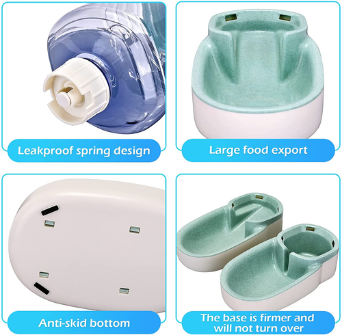 Automatic Dog Cat Feeder and Water Dispenser Gravity Food Feeder and Waterer Set - Picture 5 of 12