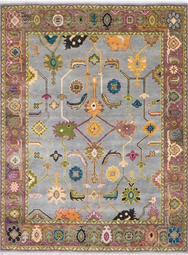 Hand Knotted Multi Color Premium Oushak Area Rug | 8x10 ft Living Room Wool Rug - Picture 1 of 19