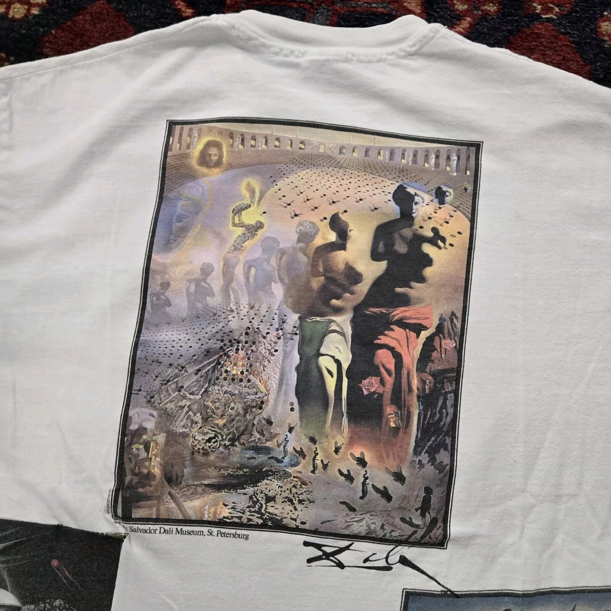 Vtg 90s Salvador Dali All Over Print T-Shirt XL St