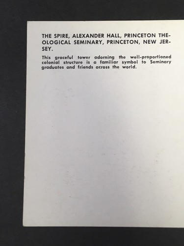 The Spire Alexander Hall Princeton Theological Seminary Vintage Postkarte Unpost - Bild 6 von 9