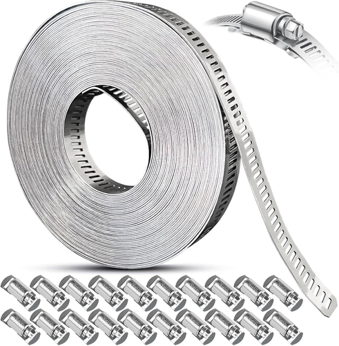 Hose Clamps Assortment Kit, Worm Gear Duct Pipe Hose, 304 Stainless Steel Band F - Picture 11 of 12