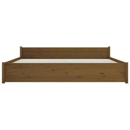 NNEVL Bed Frame Honey Brown Solid Wood 183x203 cm King Size - Picture 5 of 9