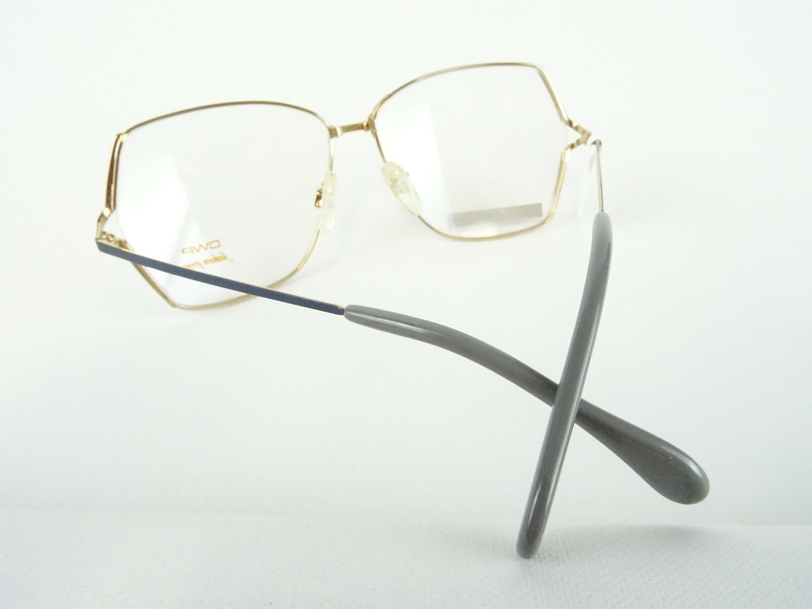 OWP Damen Brille Metallbrille Vintage 70er Brillenfassung NEU graublau Gr. S