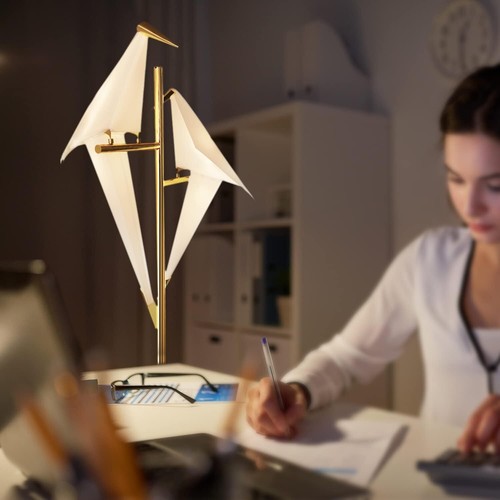 Modern Paper Crane Bird LED Light Bedside Bedroom Reading Floor Light /Desk Lamp - Picture 33 of 42