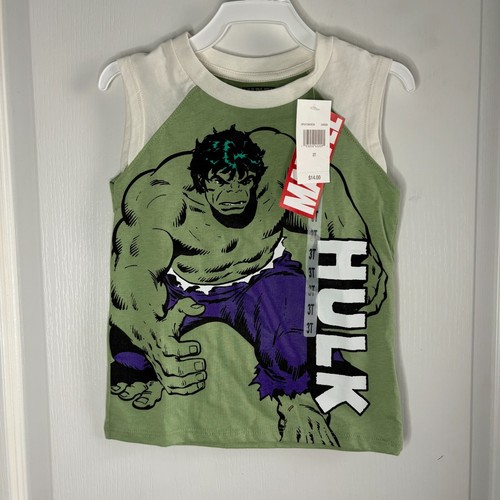 Marvel Toddler Boys Crew Neck Incredible Hulk Tank Top, 3T 4T 5T NEW - Picture 1 of 6
