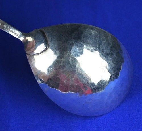 FRANKLIN PORTER PINEAPPLE STERLING SILVER ARTS & CRAFTS HAMMERED SERVING SPOON - Picture 7 of 10