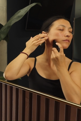 Natural Bian Stone gua sha stone massage tool face massager Chinese Treatment - Video 1 of 1