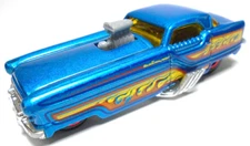 2011 HOT WHEELS METRORAIL NASH METROPOLITAN BLUE DIECAST 3 1/8" CAR WITH FLAMES