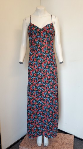 Schwarz, rot & blau ärmellos Crossover niedriger Rücken Maxikleid von Nasty Gal ~ Größe 8 - Bild 1 von 6