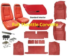 US MADE 1970 -75 Corvette Interior Package- Carpet Door Panels Seat Covers + Kit