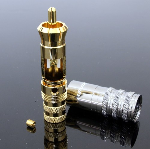 4pcs FURUTECH FP-104 FP-104G RCA Male Plug Connector 24K Gold Plated Japan - Picture 2 of 2