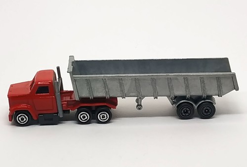 Majorette Long Dump Truck Red Scale 1/100 (5.2 inches) Metal - Picture 4 of 6