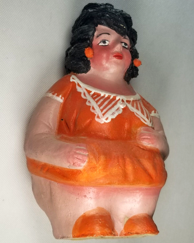 Fine Polychrome Pottery Figural Seated Woman Caganer Piggy Bank ca. 20th c. - Picture 17 of 24