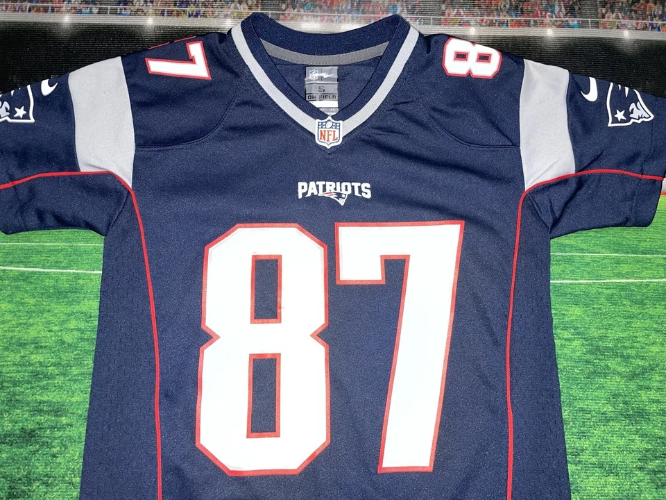 Camiseta deportiva juvenil Nike de los New England Patriots Rob Gronkowski #87 talla pequeña (8) usada Foto 2 de 4