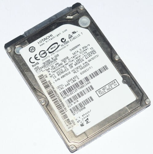 Hitachi 320GB 5400RPM 5K500.B-320 HTS545032B9A300 2.5" SATA HDD MLC DA2959 - Picture 6 of 7