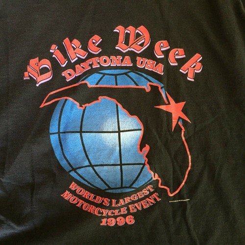 Camiseta De Colección Daytona Beach Florida Bike Week Motorcycle Event 1996 2XL Negra - Imagen 4 de 11