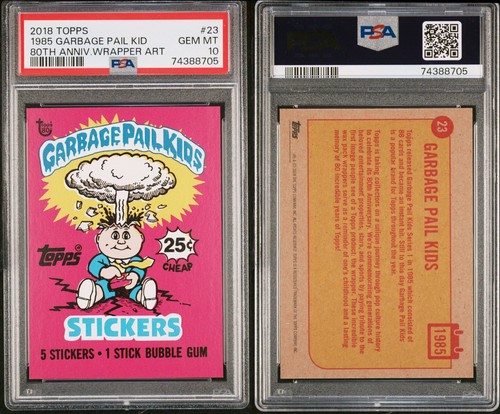 2018 TOPPS #23 1985 GARBAGE PAIL KIDS 80TH ANNIVERSARY WRAPPER ART PSA 10 GPK - Picture 3 of 3