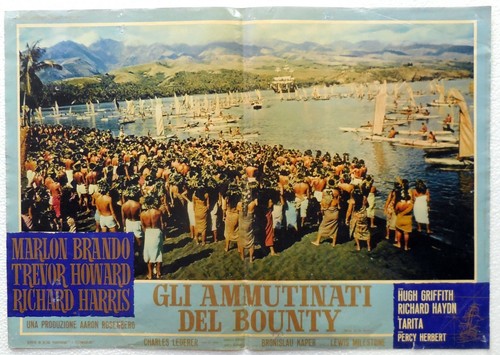 2x set VINTAGE ORIGINAL ITALIAN MOVIE POSTER Mutiny on the Bounty MARLON BRANDO - Picture 2 of 2