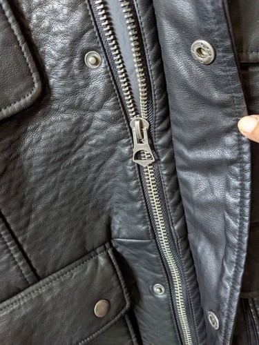 Men's black biker-style jacket Porter& Ash. Faux leather. Large. Pre-owned - Picture 6 of 7