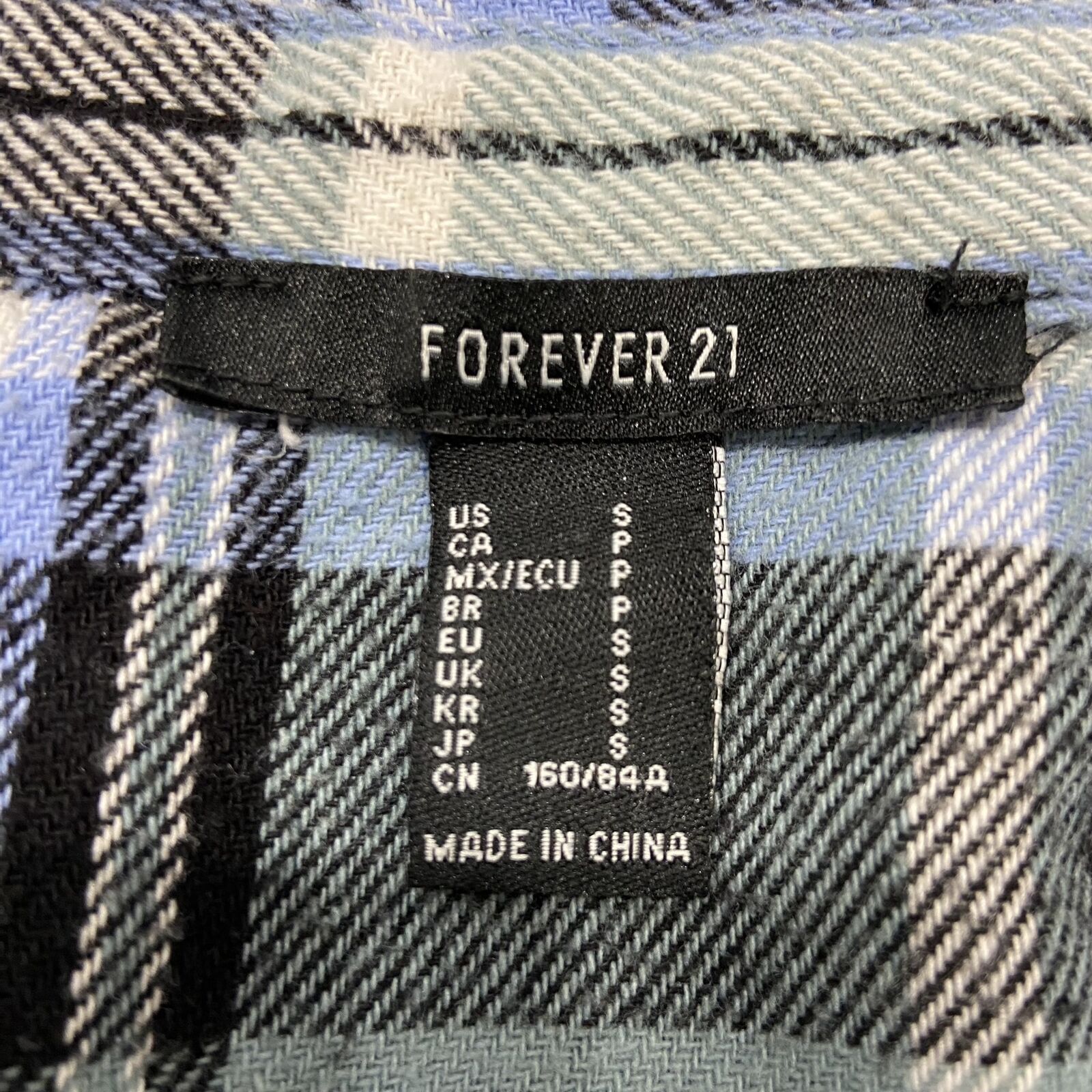 FOREVER 21 Collared Button Down Grey Plaid Croppe… - image 11