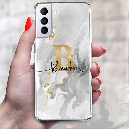 Handyhülle Marmor personalisiert Name für Samsung Galaxy A35 A55 A15 S23 S24 - Bild 15 von 41