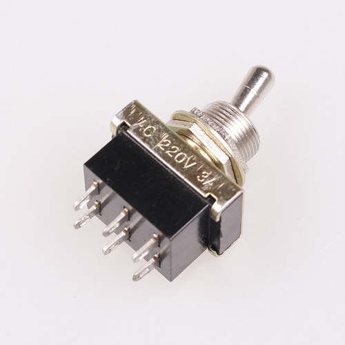 2-Position 6 Terminals DPDT Black Toggle Switch AC 220V/3A 110V/6A BS - Picture 4 of 8