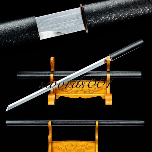 Japanese Ninja Samurai Stick Sword Straight Blade Chinese Tang Dao Shirasaya - Picture 1 of 10