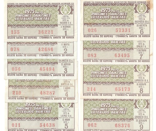 Lithuania 242 lottery tickets collection 1958 - 1990 USSR lot - Picture 16 of 24