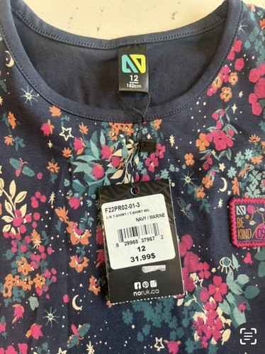 Noruk Be Kind, Floral Girls Navy Blue Pajamas, Outfitters Winter/long Sleeve 12 - Picture 3 of 8