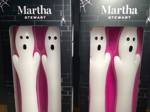 👻 4 Martha Stewart GHOST TAPER CANDLES Halloween 10” (2 Sets) FREE SHIP! - Picture 2 of 5