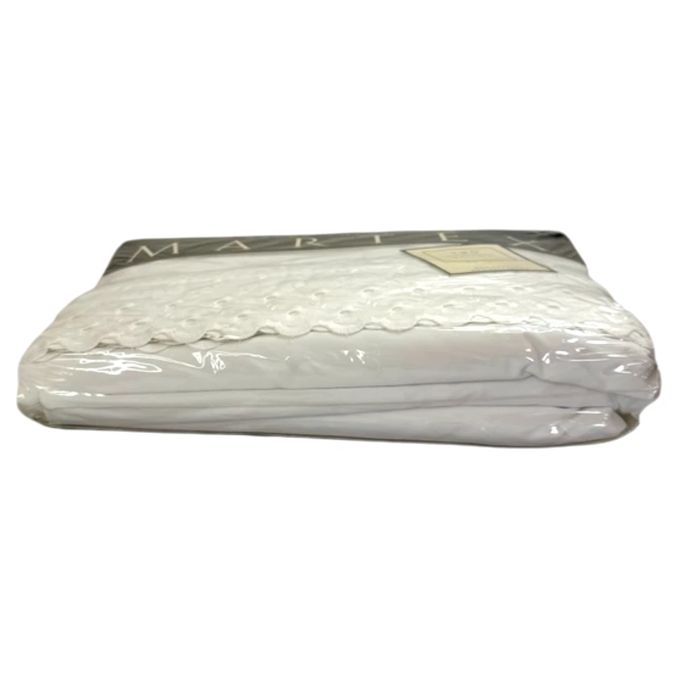 Martex Sheet Set Queen Vintage Pipeline Lace Eyelet White No Iron NOS Sealed New - Image 3 of 4