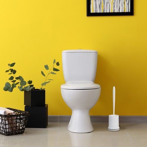 Portascopino da muro in plastica Spazzola per WC Facile montaggio Adesivo - Foto 5 di 9