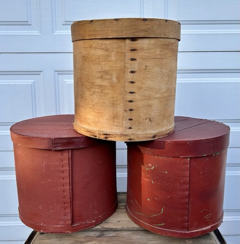 (1) Vintage Ohio Natural Bent Wooden Pantry Box, Cheese, Firkin, w/ Lid. - Picture 12 of 12