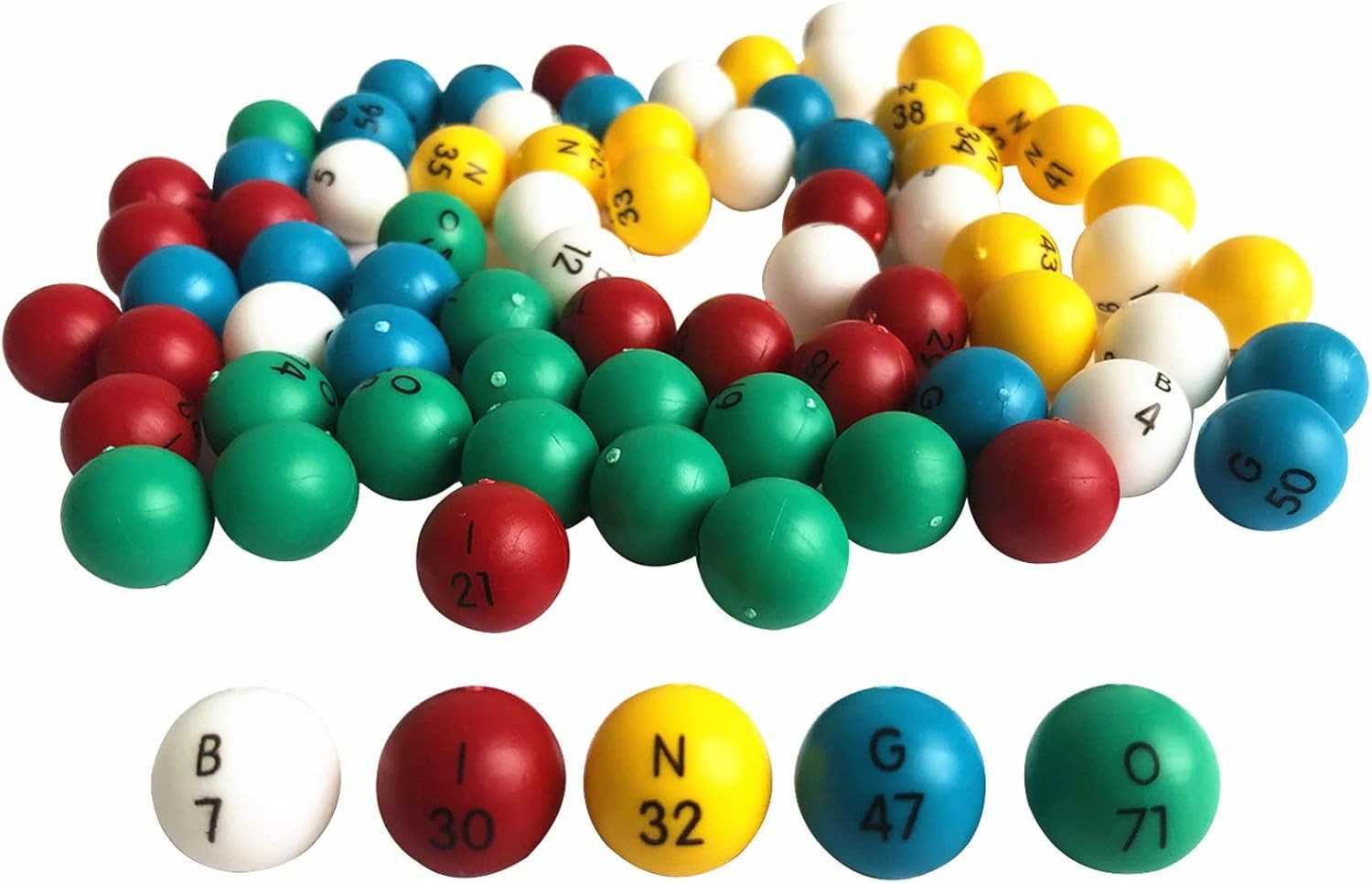 3/5 Inch Bingo Balls for Standard Cages and Bingo Boards, Easy Read, 75 Count, P