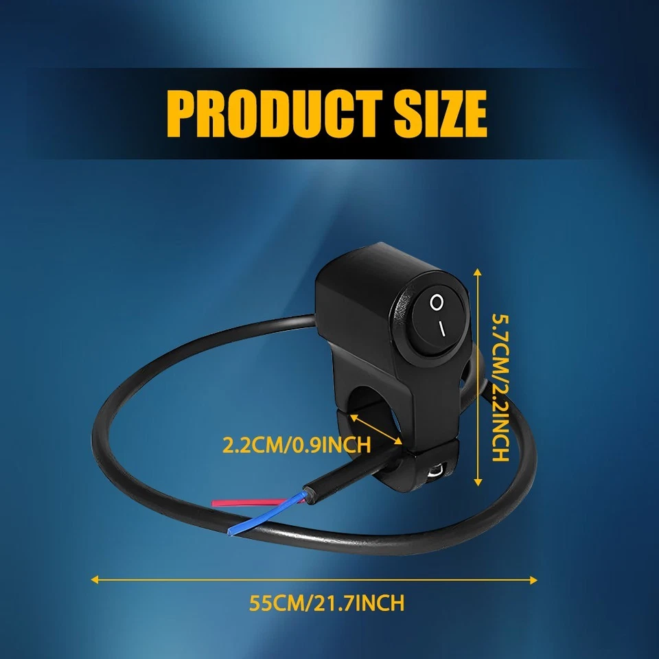Luz 12V ENCENDIDO/APAGADO para Interruptor 7/8" Manillar Suciedad Motocicleta Moto Scooters UTVs Foto 2 de 4