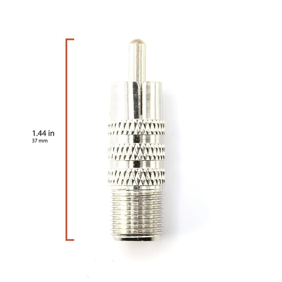 RF Coaxial Adapter, Converter - F-Type Female to RCA Male Connector - 100 Pack - Image 3 of 4