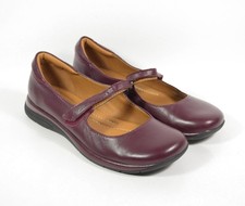 Earth Ettose Burgundy Leather Comfort Mary Jane Flats Shoes Sz 10M