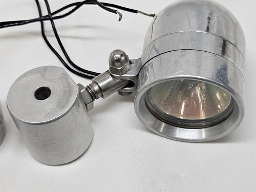 Vintage Pair Motorcycle Bullet Halogen Driving Lights 12V - Picture 2 of 12
