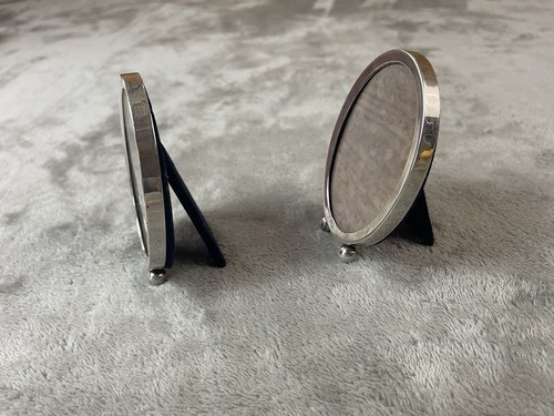 ¡Marcos de fotos ovalados con patas de plata de ley de colección!! Esterlina firmada y con sello - Imagen 2 de 10